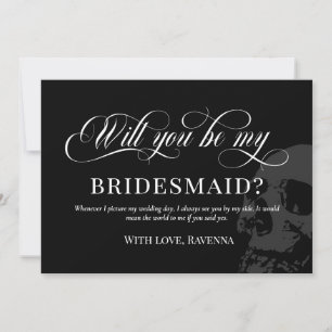Black Goth Skull Wedding wirst du meine Bridesmaid Einladung