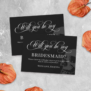 Black Goth Skull Wedding wirst du meine Bridesmaid Einladung