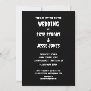 Black Goth Wedding Einladung