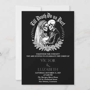 Black Gothic bis Tod tun uns Teil Hochzeit Einladung