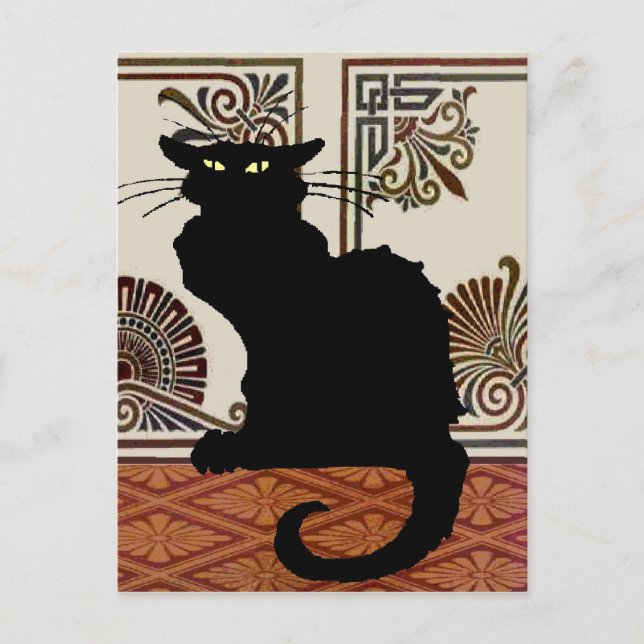 Black Gothic Cat Postkarte (Vorderseite)