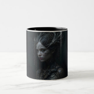 Black Gothic Girl Zweifarbige Tasse