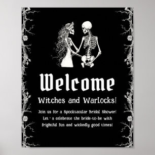 Black Gothic Halloween Brautparty Begrüßungszeiche Poster