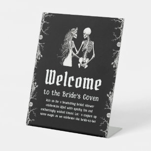 Black Gothic Halloween Brautparty Begrüßungszeiche Sockelschild