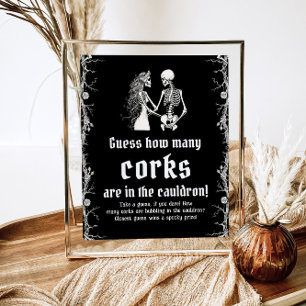 Black Gothic Halloween Guess Wie viele Corks Spiel Poster