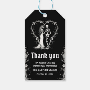 Black Gothic Halloween Skeleton-Brautparty Geschenkanhänger