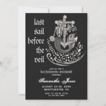 Black Gothic Mermaid Last Sail Veil Bachelorette