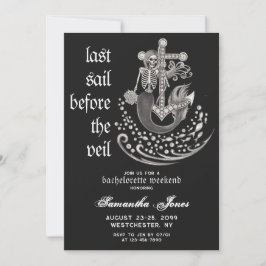 Black Gothic Mermaid Last Sail Veil Bachelorette Einladung
