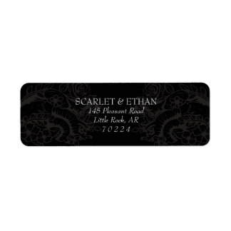 Black Gothic Two Hearts Bloral Hallowedding