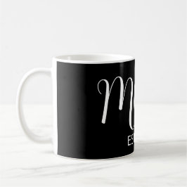 Black Graceful Big Script Established New Mom Gift Kaffeetasse