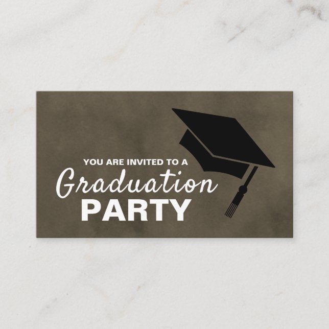 Black Grad Cap, Einladung zur Graduiertenparty (Vorderseite)