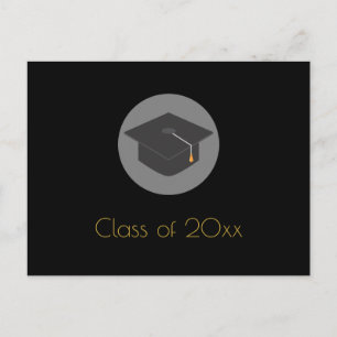 Black Grad Cap-Klasse der 20xx Graduation Party Einladungspostkarte
