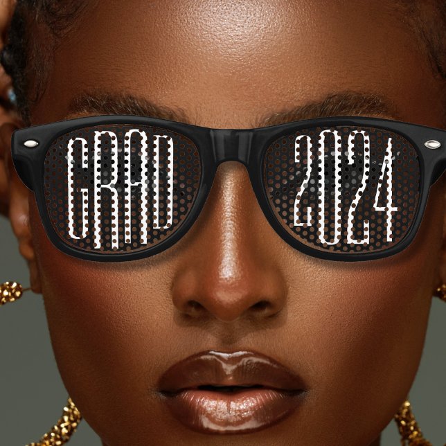 Black Grad Uni High School Abschluss Partybrille (black retro graduation sunglasses)