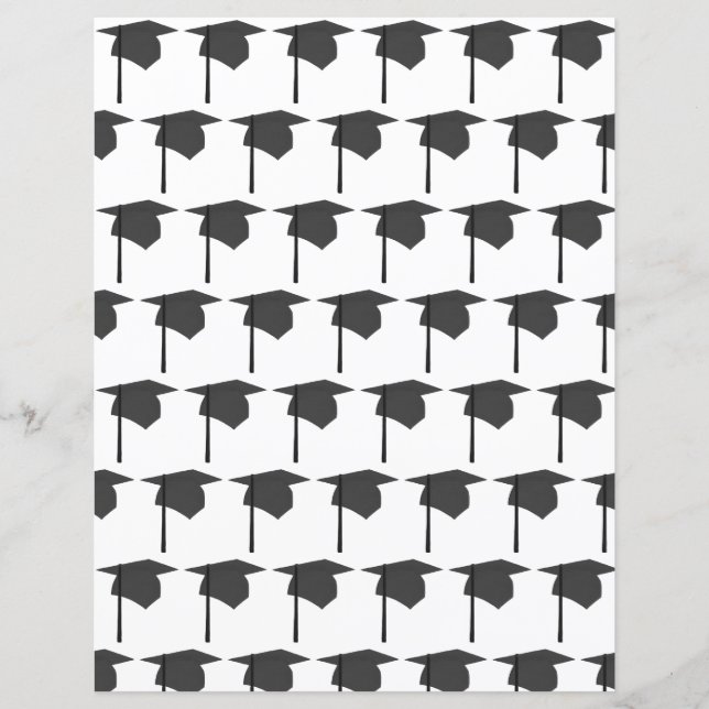 Black Graduation Cap and Tassel Scrapbook Paper (Vorderseite)