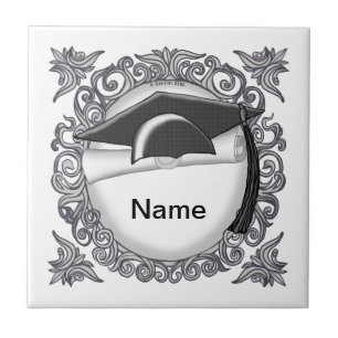 Black Graduation Cap Fliese
