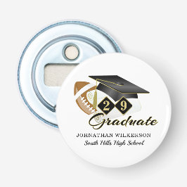 Black Graduation Cap Football Personalisiert Flaschenöffner