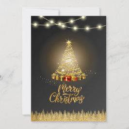 Black Graident Christmas Card Einladung