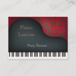 Black Grand Piano Music Beruflich & Educational Visitenkarte