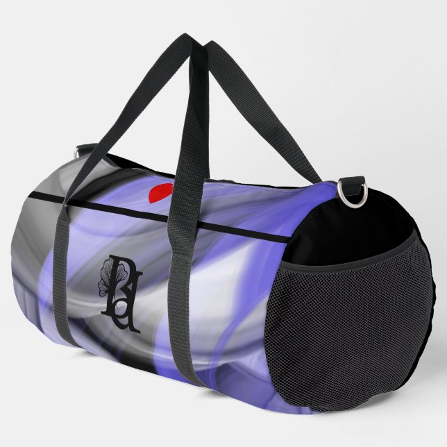 Black Grand Sac De Sport Tendance Abstrait Lavende (Coin droit)