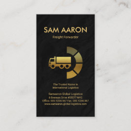 Black Granit Grunge Gold Truck Global Transport Visitenkarte