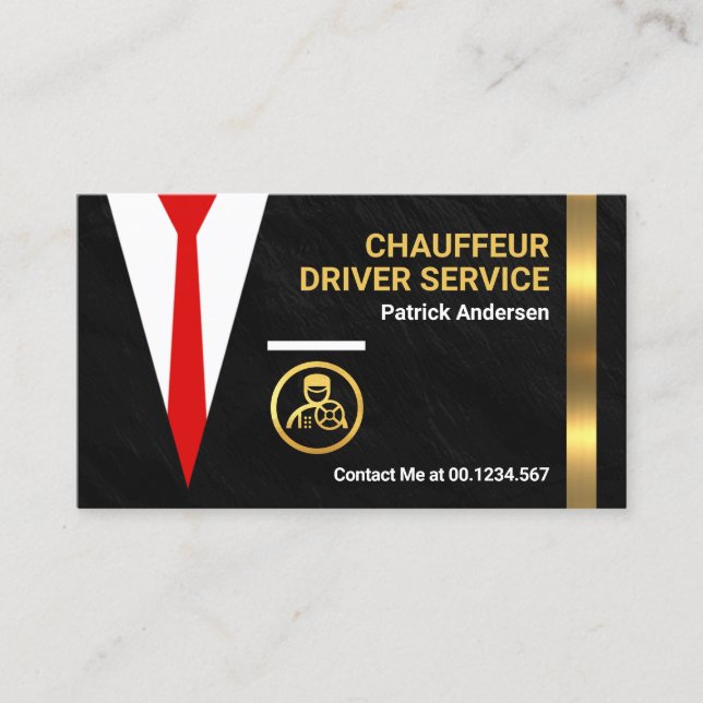 Black Granite Chauffeur Anzug Driver Visitenkarte (Vorderseite)