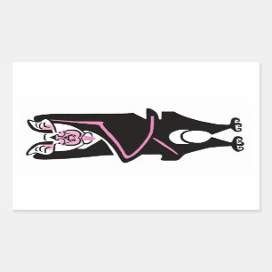 Black Graphic Horseshoe Bat - Rechteckiger Aufkleber