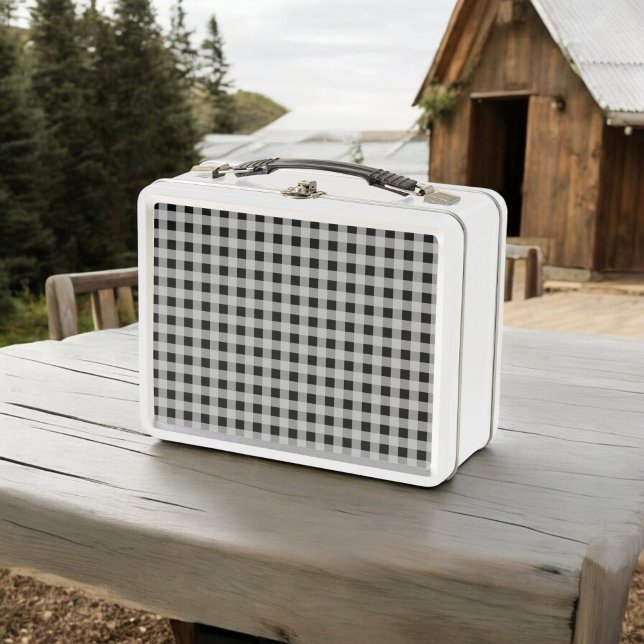 Black Gray Buffalo Kariert School & Work Metall Brotdose (Von Creator hochgeladen)