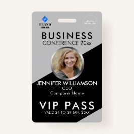 Black Gray Business Conference Exhibition Foto ID Ausweis