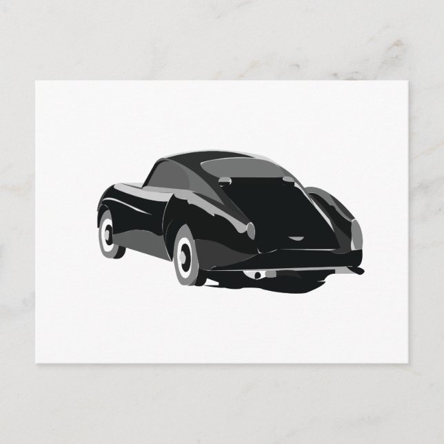 Black Gray Classic Car Postkarte (Vorderseite)