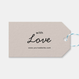Black Gray Elegant Business mit Liebe-Geschenketik Geschenkanhänger