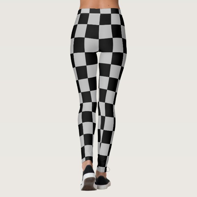 Black Gray Karo Sport Leggings (Rückseite)