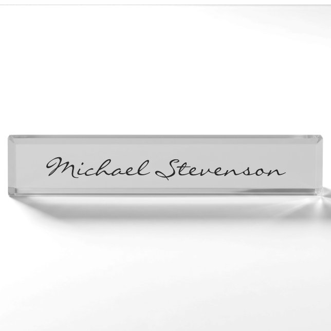 Black Gray Modern Business Desk Name Plate Namensplakette (Vorderseite)