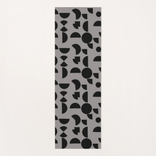 Black Gray Modern Elegantes geometrisches Tribal Yogamatte