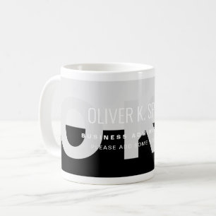 Black Gray Moderner Beruflicher Name Kaffee Tasse