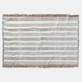 Black Gray Moderner Minimalistisch Stripe Boho Decke