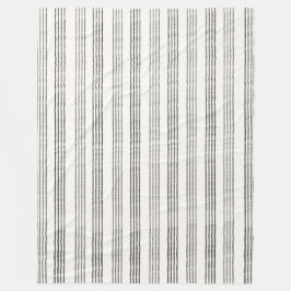 Black Gray Moderner Minimalistisch Stripe Boho Fleecedecke