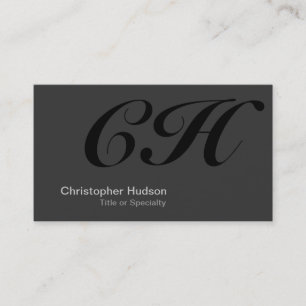 Black Gray Monogram Consultant Business Card Visitenkarte