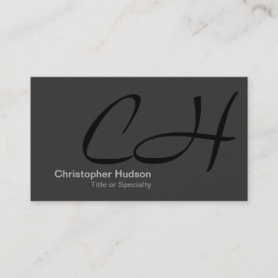 Black Gray Monogram Consultant Business Card Visitenkarte