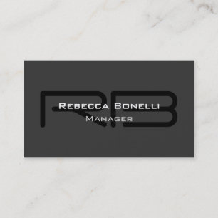 Black Gray Monogram Manager Business Card Visitenkarte