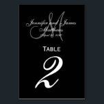 Black Gray Monogram Wedding Tischnummer Card<br><div class="desc">Schwarz-Weiß-Tischnummer-Karten mit individuellem Tray-Monogramm. Design von Elke Clarke ©. Passen Sie Ihre Braut- und Bräuchernamen, den Nachnamen, das Mono-Anfangs- und das Hochzeitsdatum an. Bestellen Sie eine pro Tisch mit jeder Tischnummer, erhalten Sie aber trotzdem den Massen-Rabatt für die bestellte Gesamtanzahl. Weitere Farben verfügbar</div>
