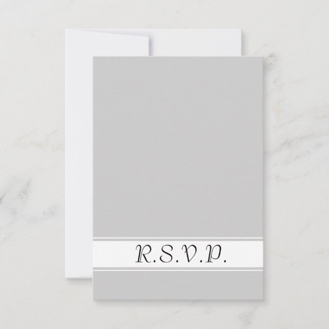 Black Gray Mustaches RSVP Karte (Vorderseite)