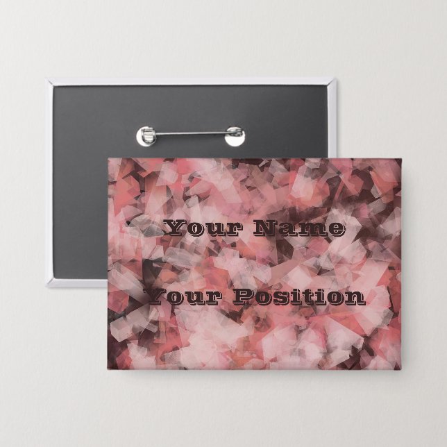 Black Gray Pink White Modern Geometric Abstract Button (Vorderseite/Rückseite)