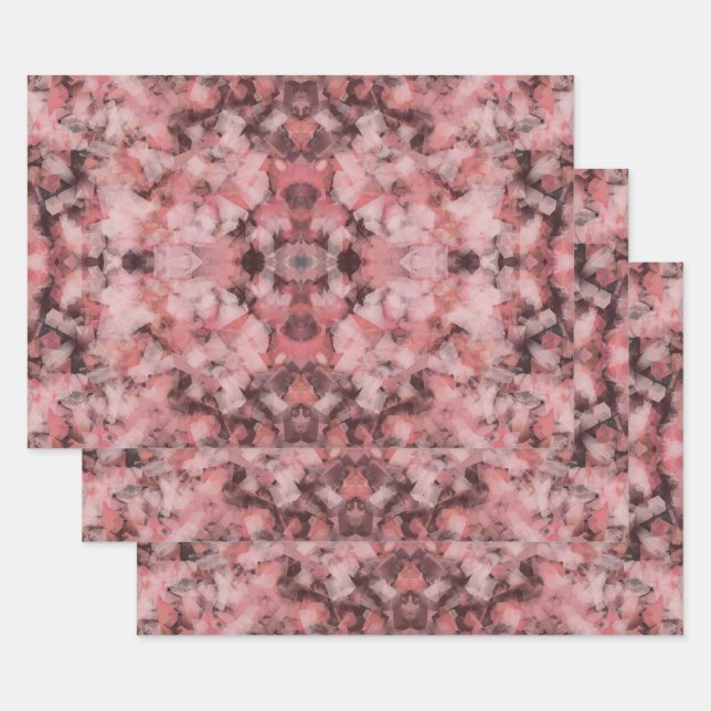 Black Gray Pink White Modern Geometric Abstract Geschenkpapier Set (Set)