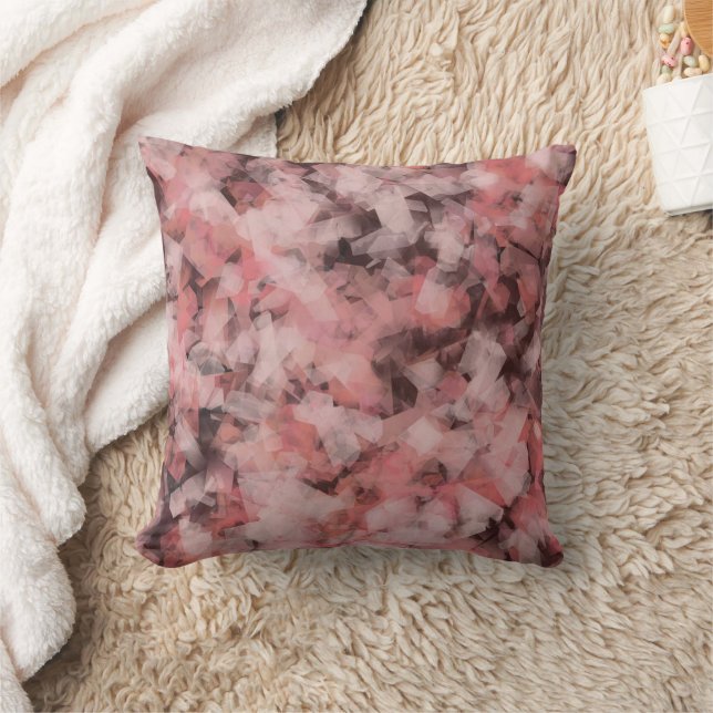 Black Gray Pink White Modern Geometric Abstract Kissen (Decke)