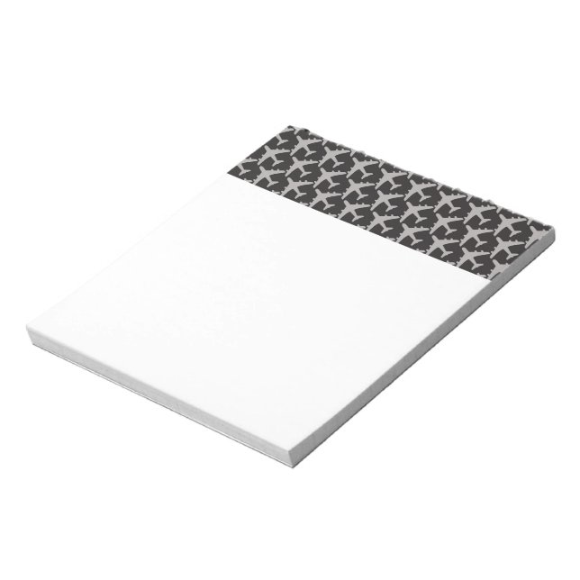 Black Gray Plane Airplanes Notizblock (Rotiert)