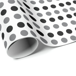 Black Gray Polka Dot Baby Dusche Geburtstag Geschenkpapier