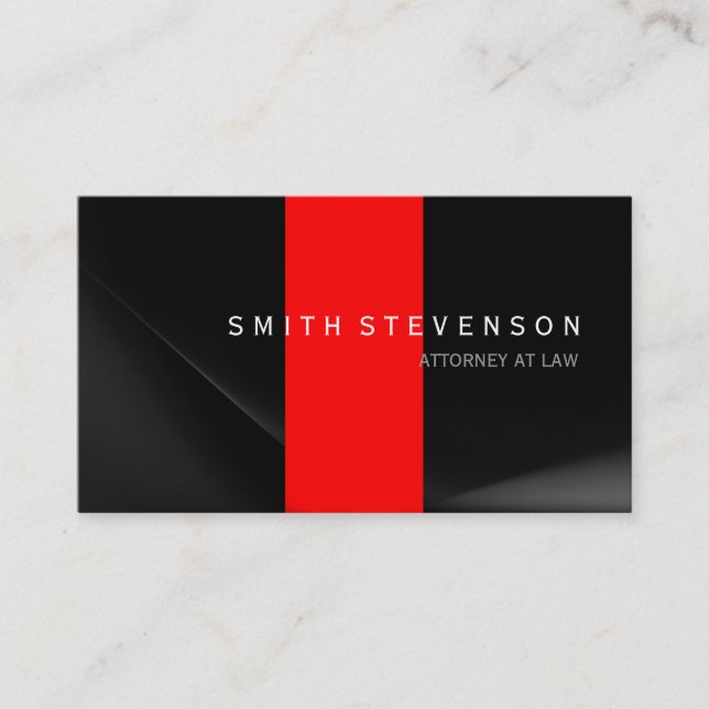 Black Gray Red Attorney at Law Business Card Visitenkarte (Vorderseite)