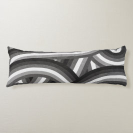 Black/Gray Retro Rainbow Stripes Pattern Seitenschläferkissen
