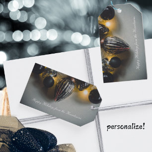 Black Gray Retro Weihnachtsschmuck Geschenkanhänger