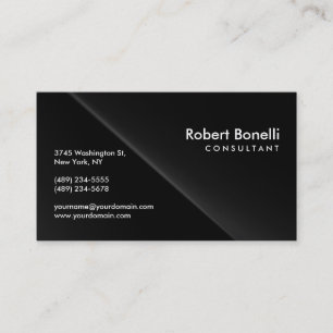Black Gray Schlicht Moderne Consultant Business Ca Visitenkarte